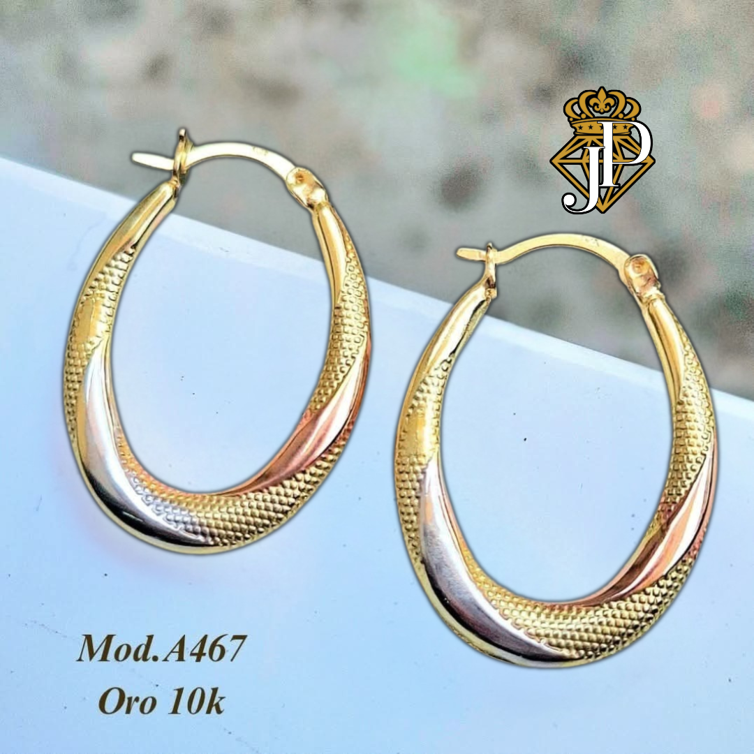 Arracadas oval 10k. MOD. A467