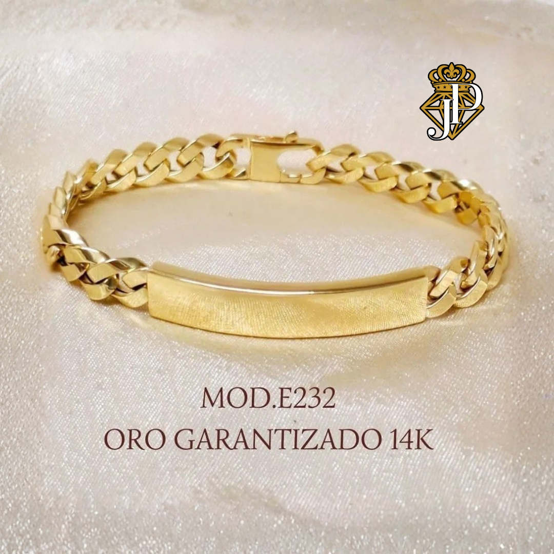 Esclava Eslabón Barbado. Oro 14k. E232
