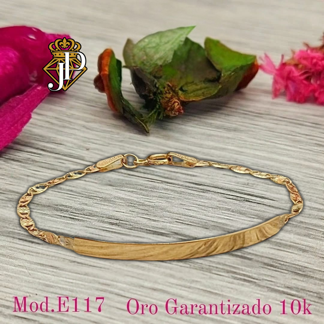 Esclava Eslabón planchado. Oro 10k. E117