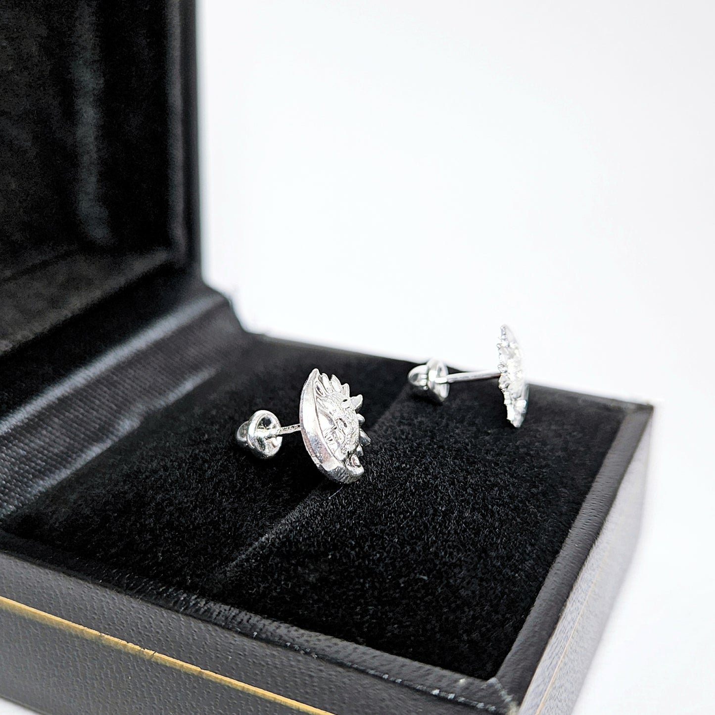 Aretes de plata. Diseño sol y luna