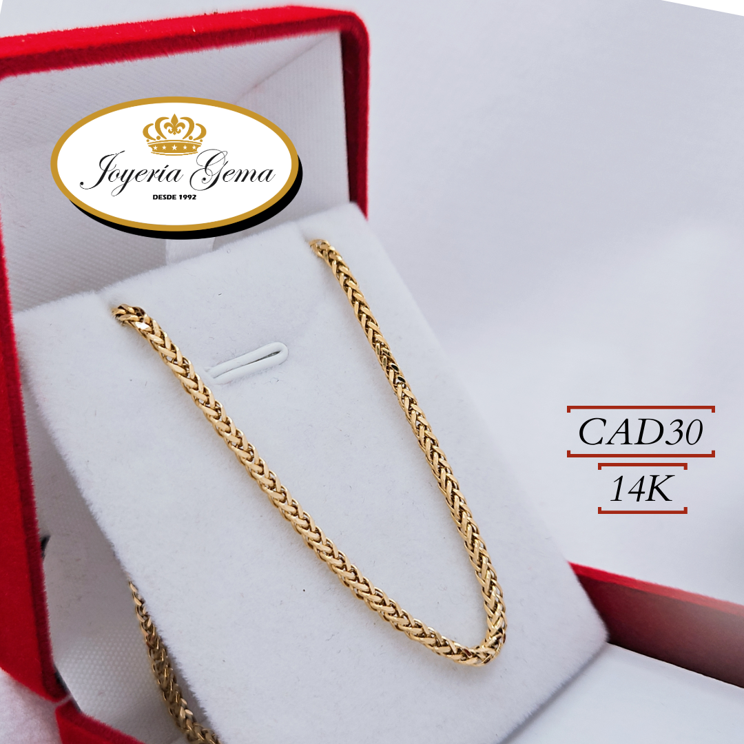 Cadena de oro 14k. CAD30. Diseño eslabon Franco