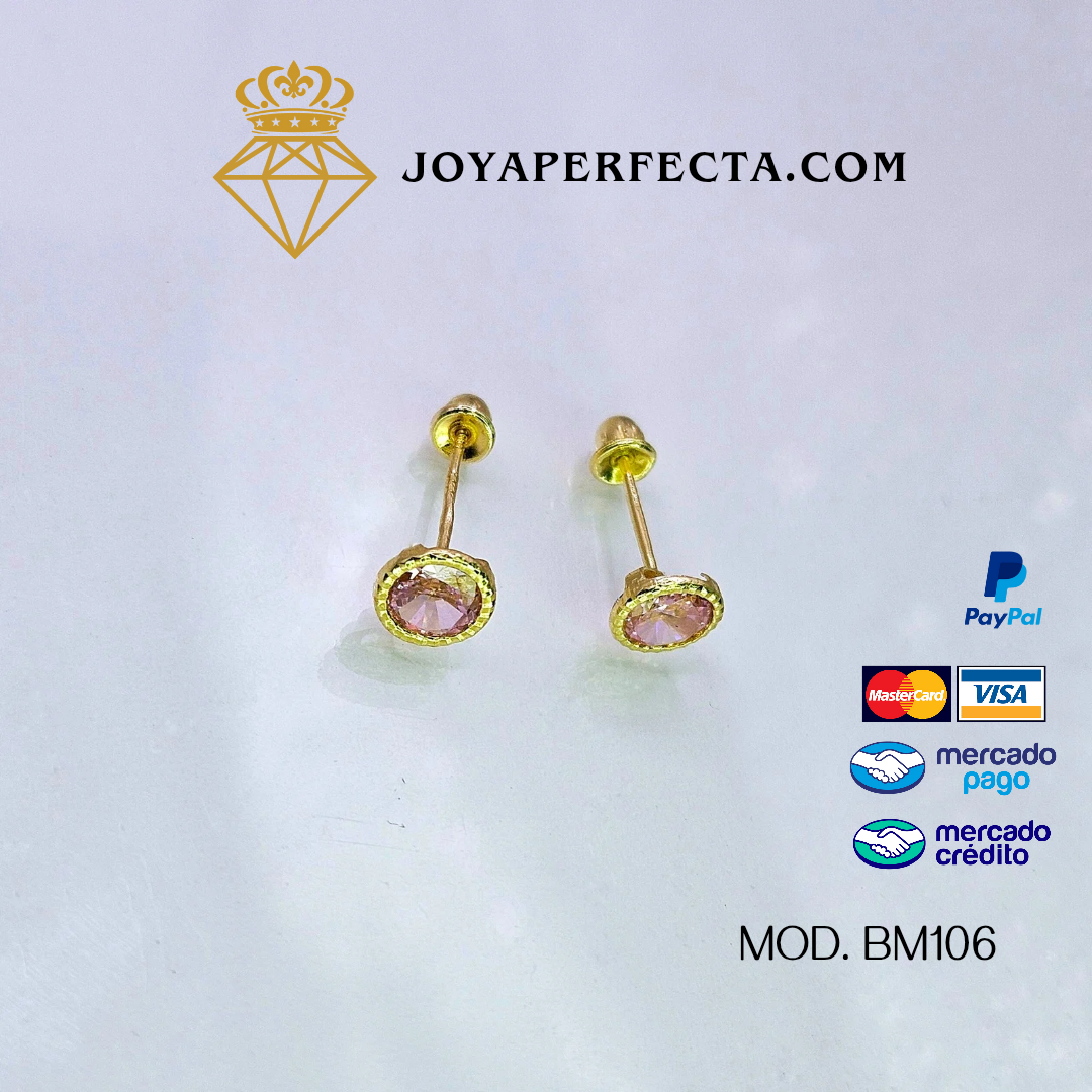 Aretes de oro. Biselados. Mod. BM106