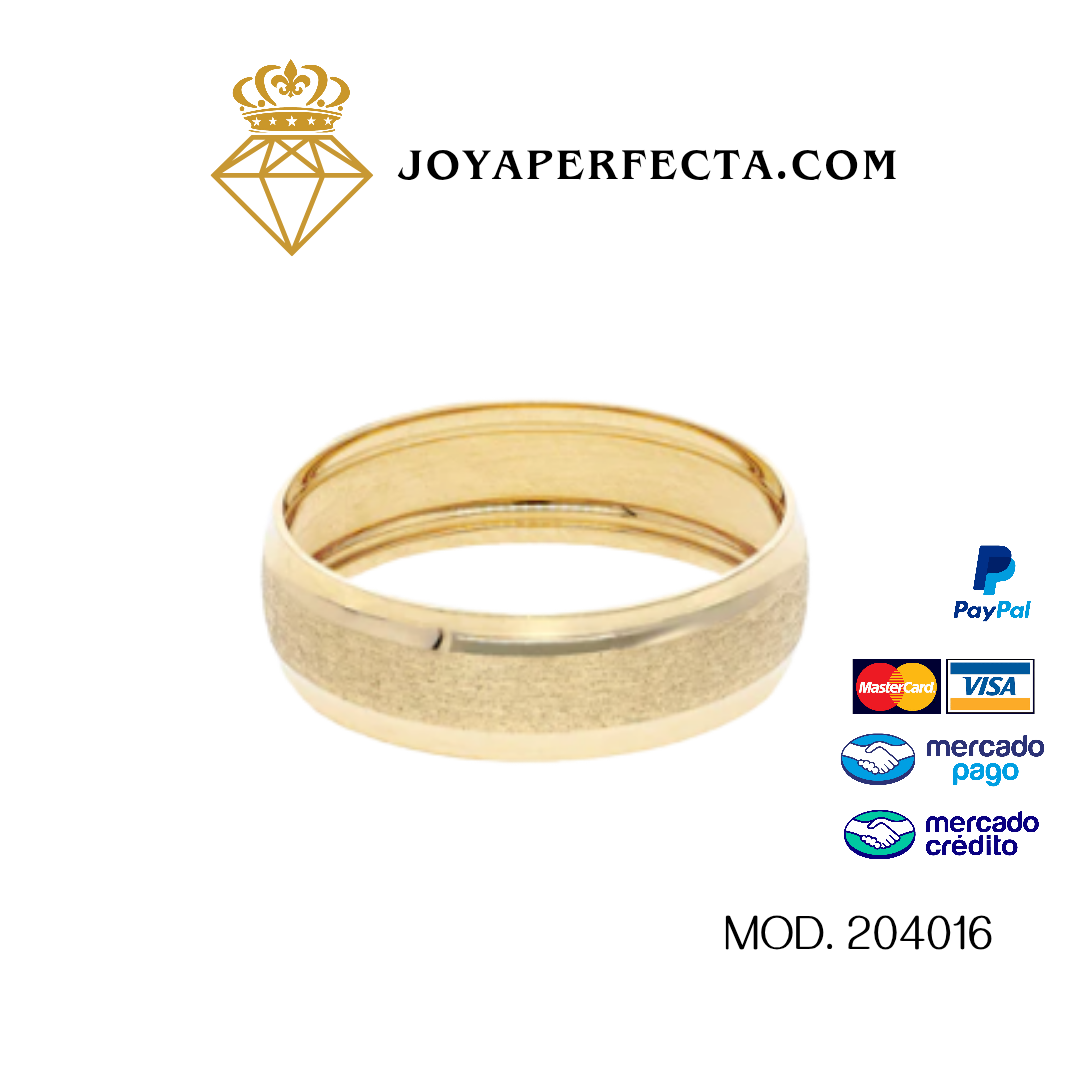 Argolla de Matrimonio 14k. Mod. 204006