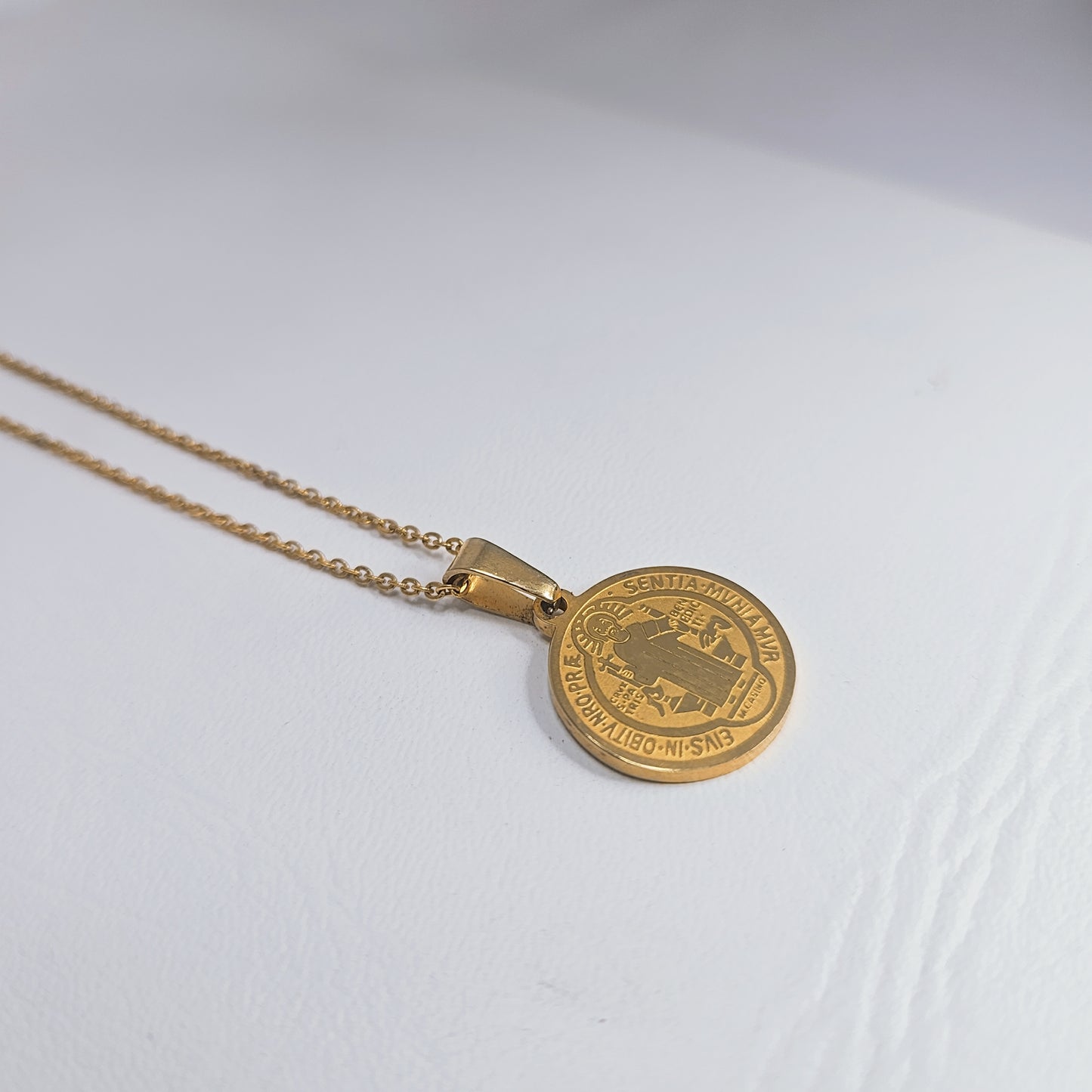 Cadena con San Benito. Acero inox