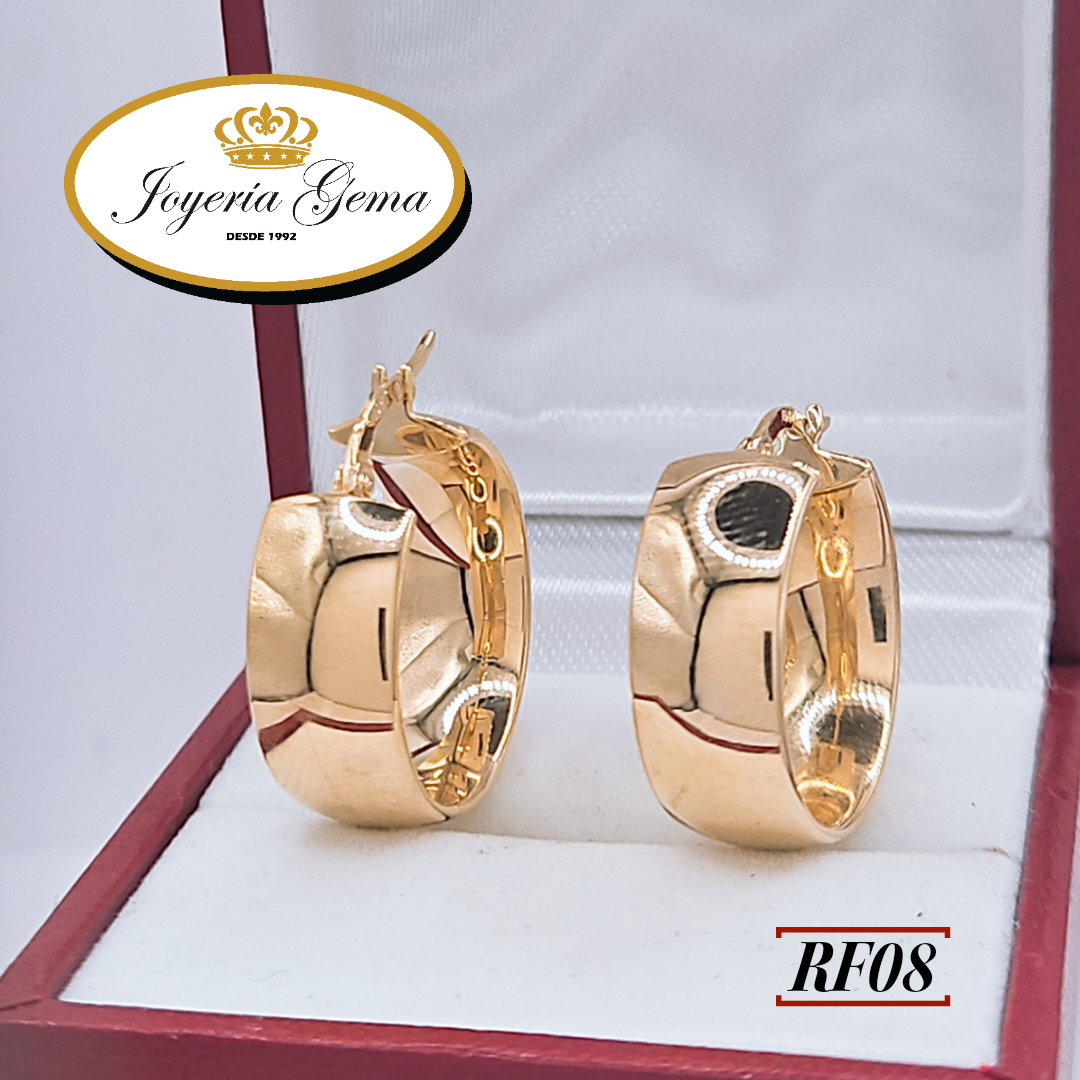Arracadas de ORO 10k. RF08 Diseño liso