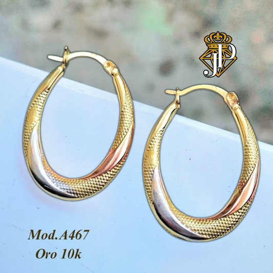 Arracadas oval 10k. MOD. A467