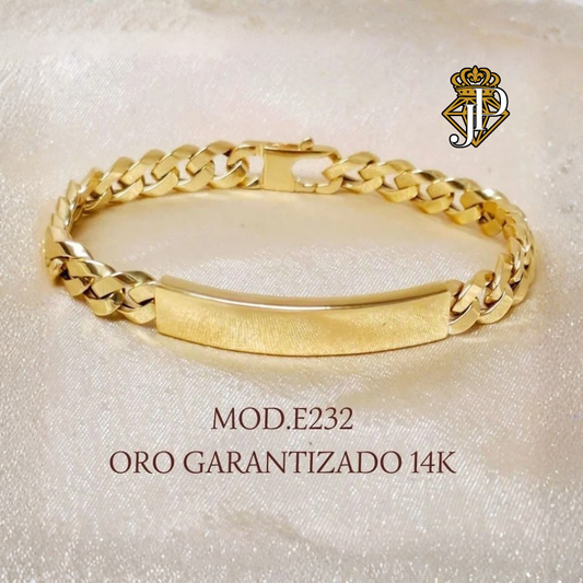 Esclava Eslabón Barbado. Oro 14k. E232