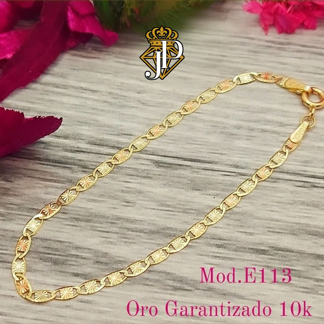 Pulso Eslabón planchado. Oro 10k. E113