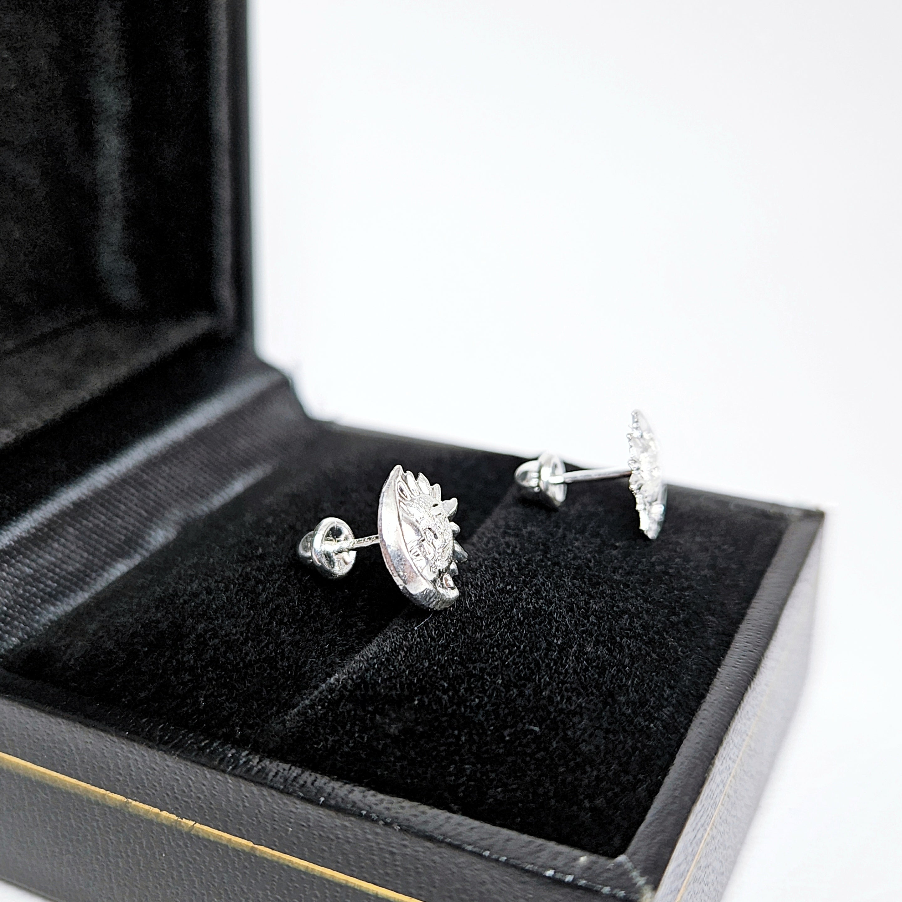 Aretes de plata. Diseño sol y luna