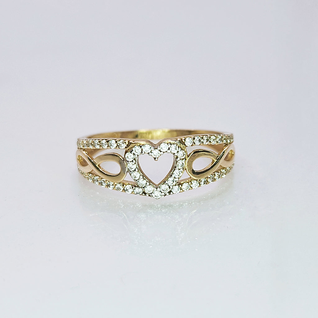Anillo de oro. Corazon e Infinitos. Mod. 1850