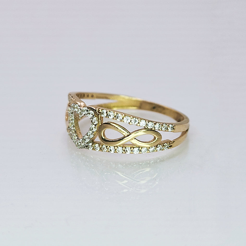 Anillo de oro. Corazon e Infinitos. Mod. 1850