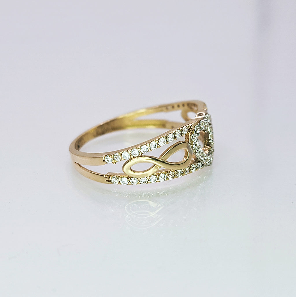 Anillo de oro. Corazon e Infinitos. Mod. 1850