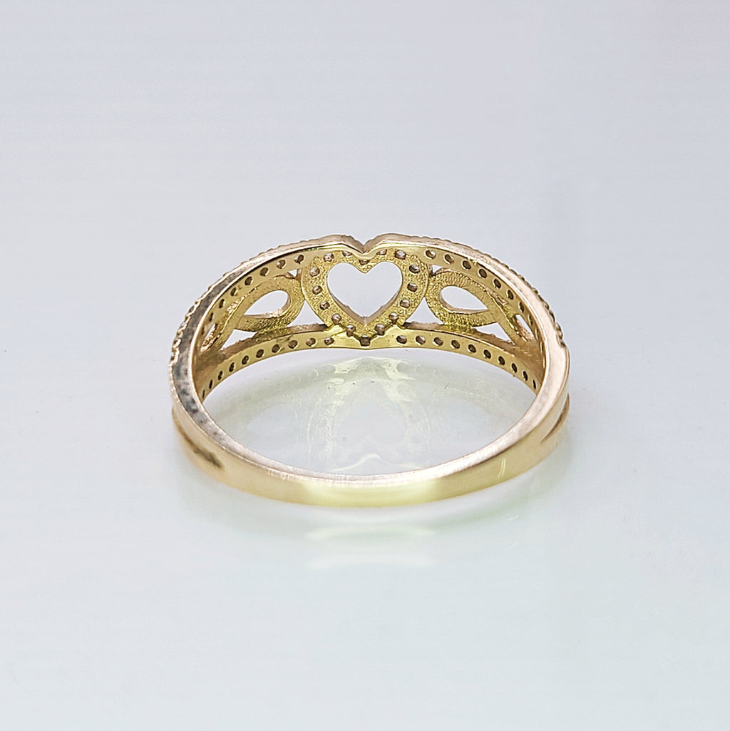 Anillo de oro. Corazon e Infinitos. Mod. 1850
