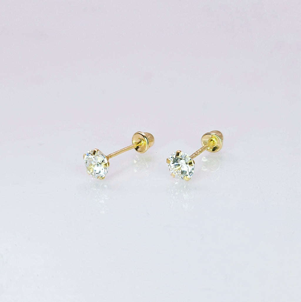 Aretes de oro. Zirconia BM102