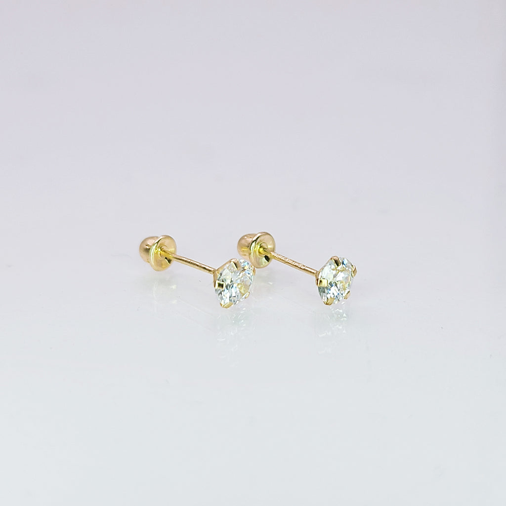 Aretes de oro. Zirconia BM102