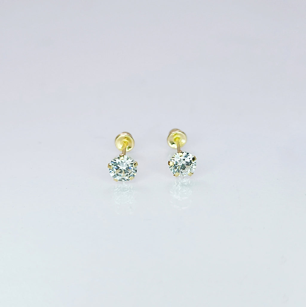 Aretes de oro. Zirconia BM102
