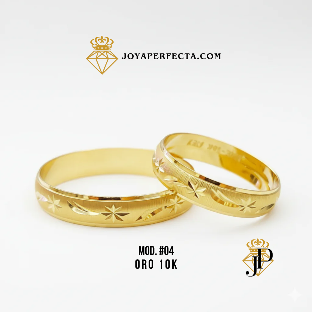 Argollas de Matrimonio MOD #4.oro10k Cometa