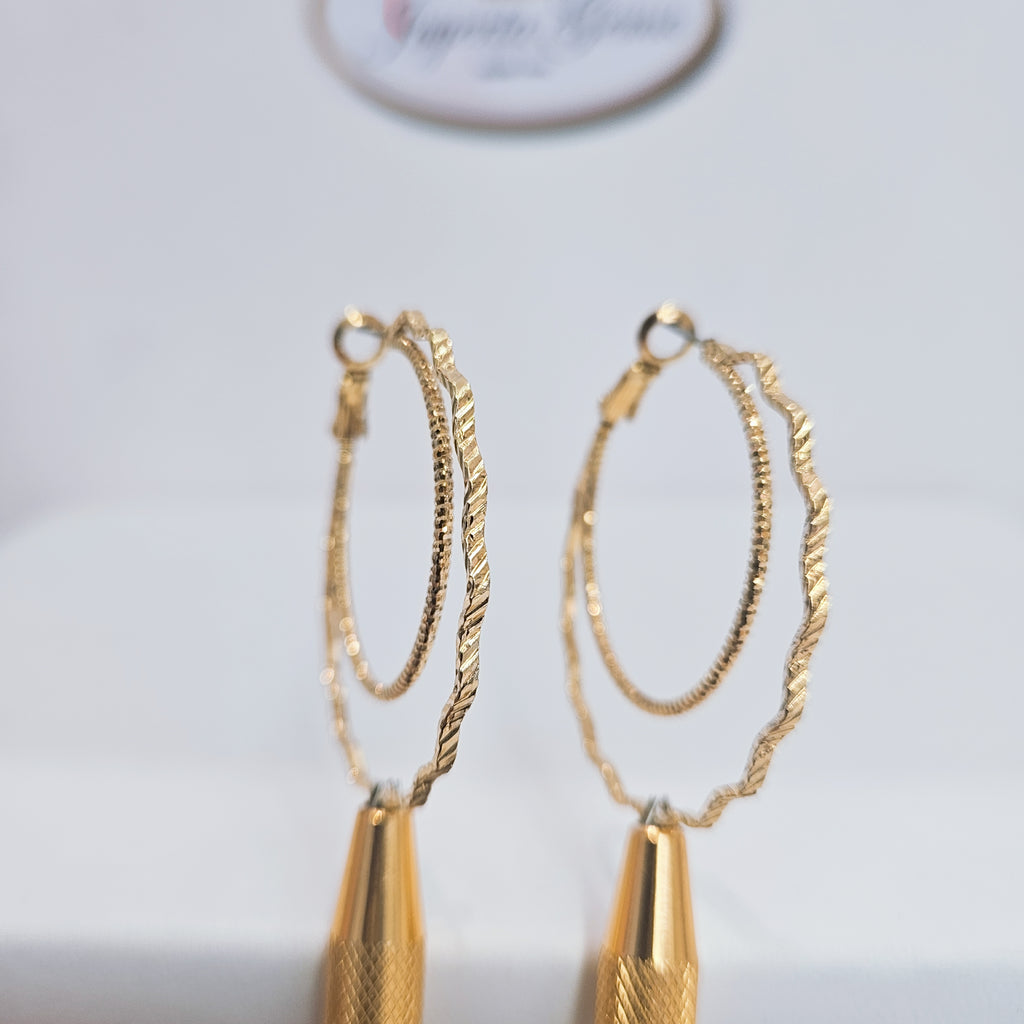 Arracadas Lam 14k. Zig zag