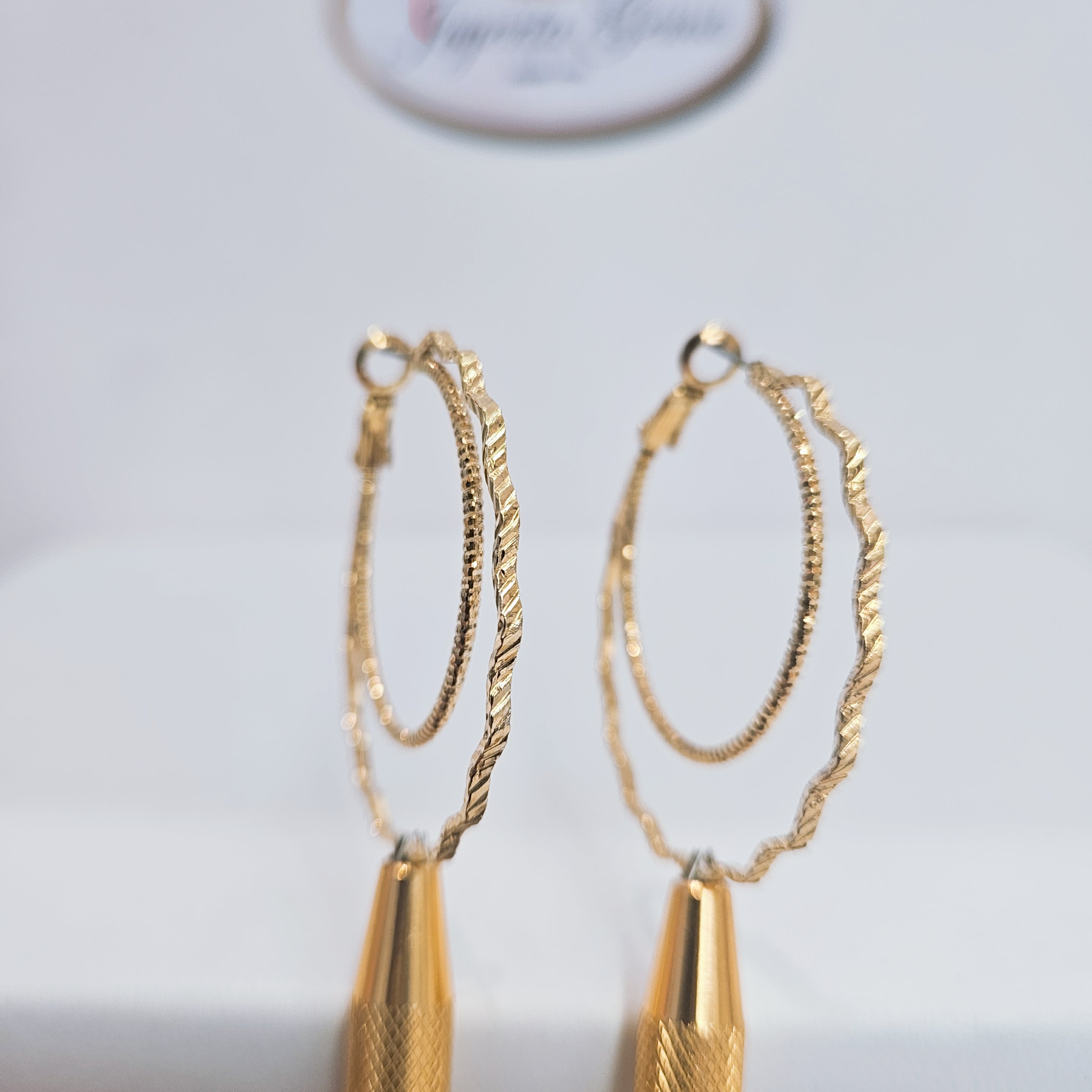 Arracadas Lam 14k. Zig zag