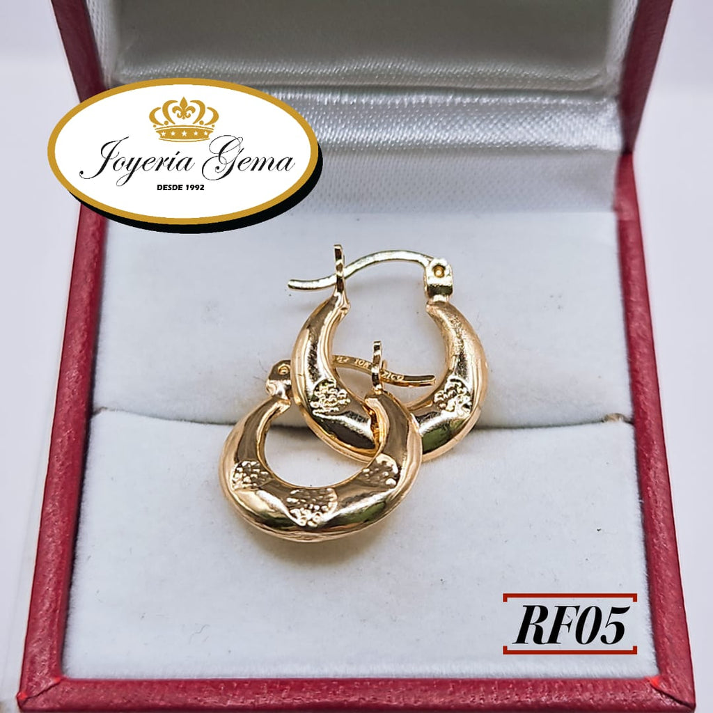 Arracadas de oro 10k. RF05 corazones