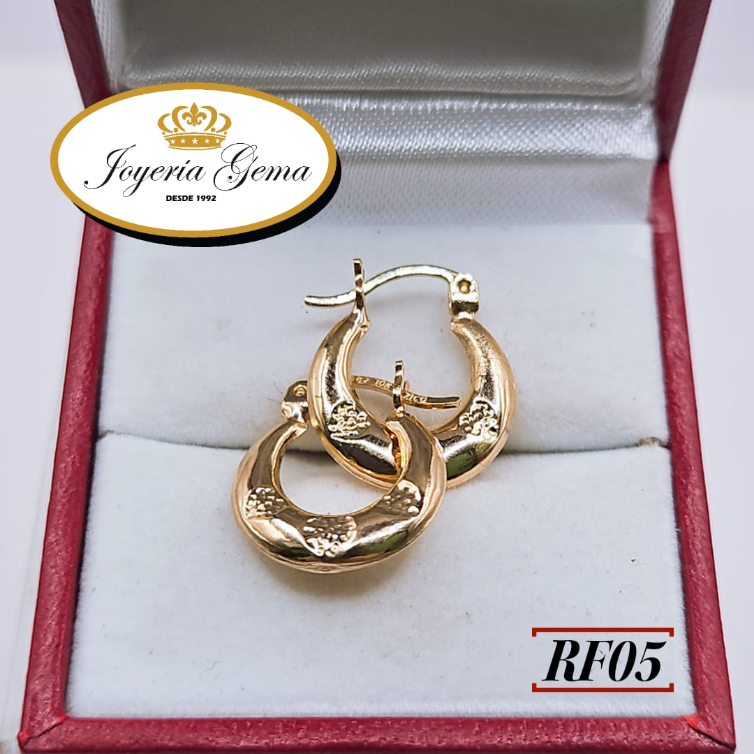 Arracadas de oro 10k. RF05 corazones