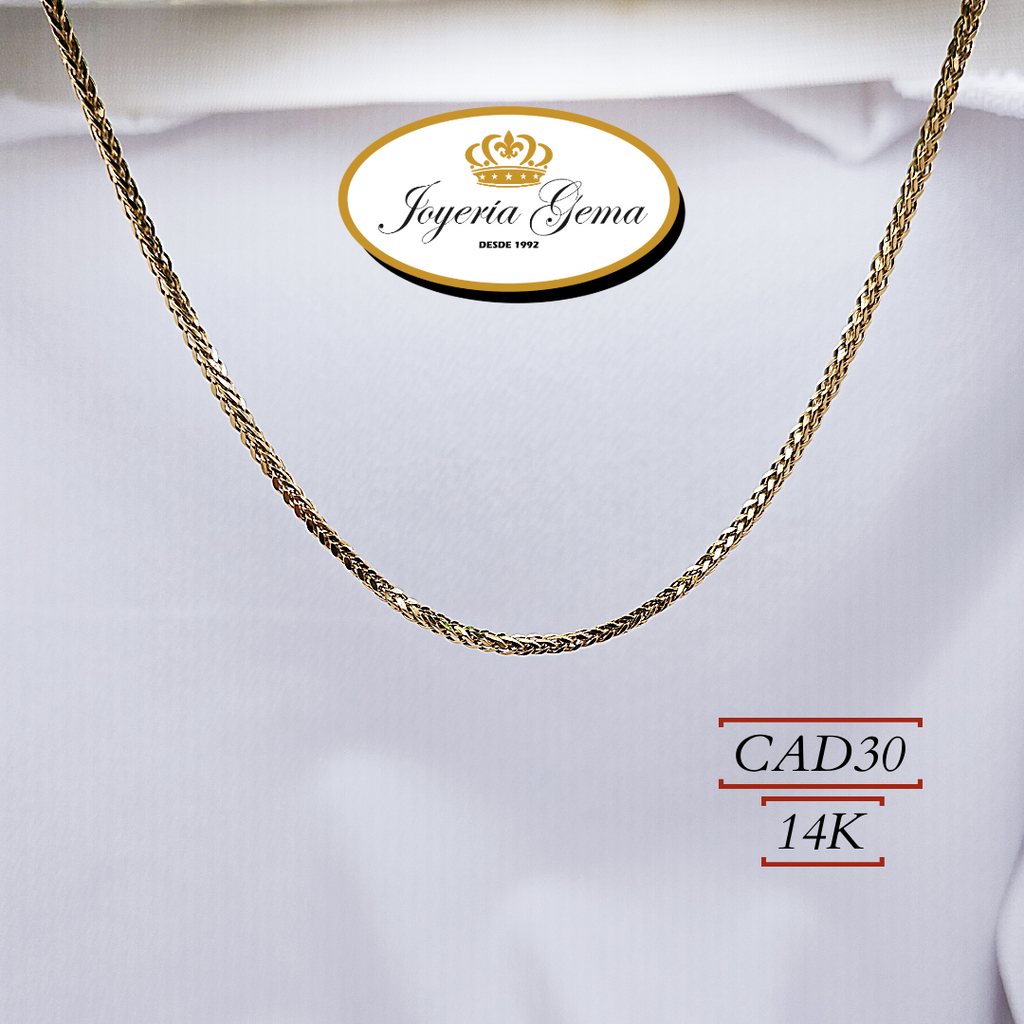 Cadena de oro 14k. CAD30. Diseño eslabon Franco