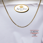 Cadena de oro 14k. CAD30. Diseño eslabon Franco