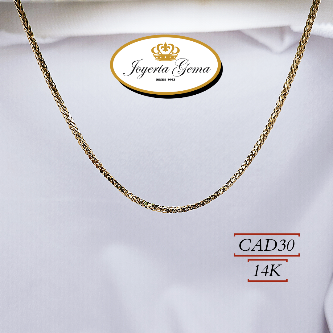 Cadena de oro 14k. CAD30. Diseño eslabon Franco