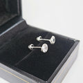 Aretes de plata. Piedra con Bisel