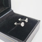 Aretes de plata. Piedra con Bisel