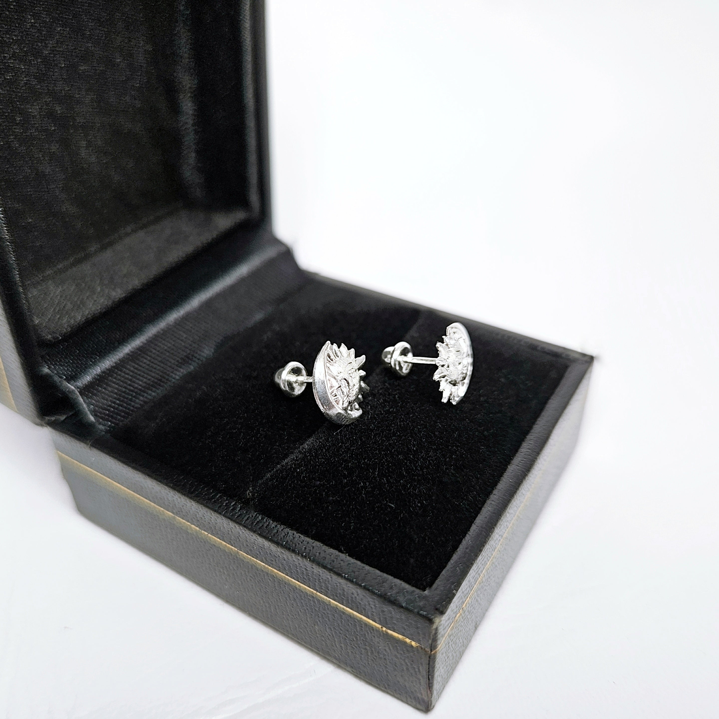 Aretes de plata. Diseño sol y luna