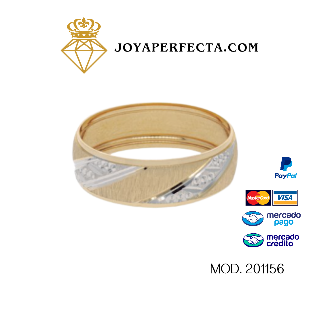Argolla de Matrimonio 14k. Mod. 201156