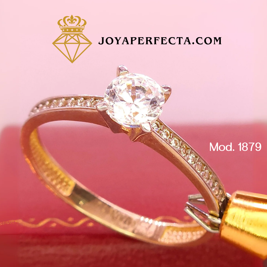 Anillo de oro. Vista en oro blanco. Mod 1879