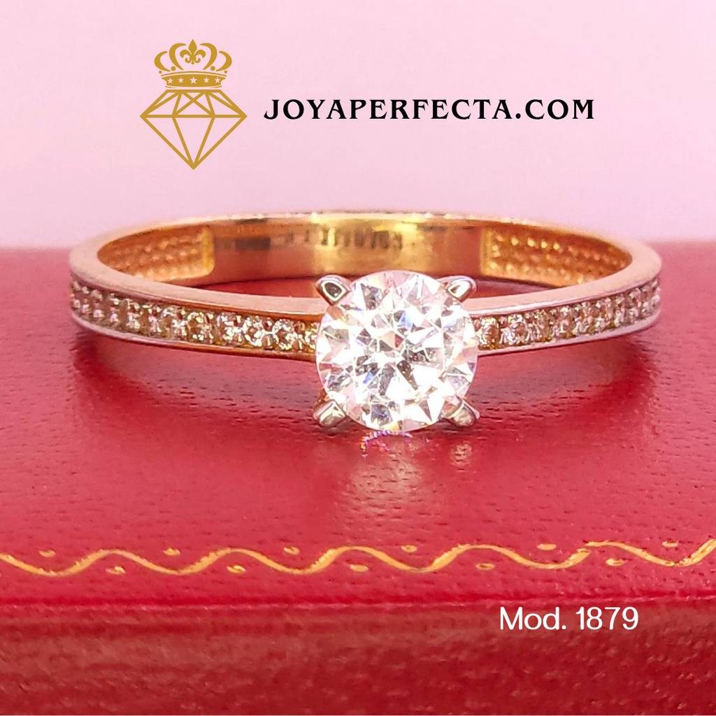 Anillo de oro. Vista en oro blanco. Mod 1879