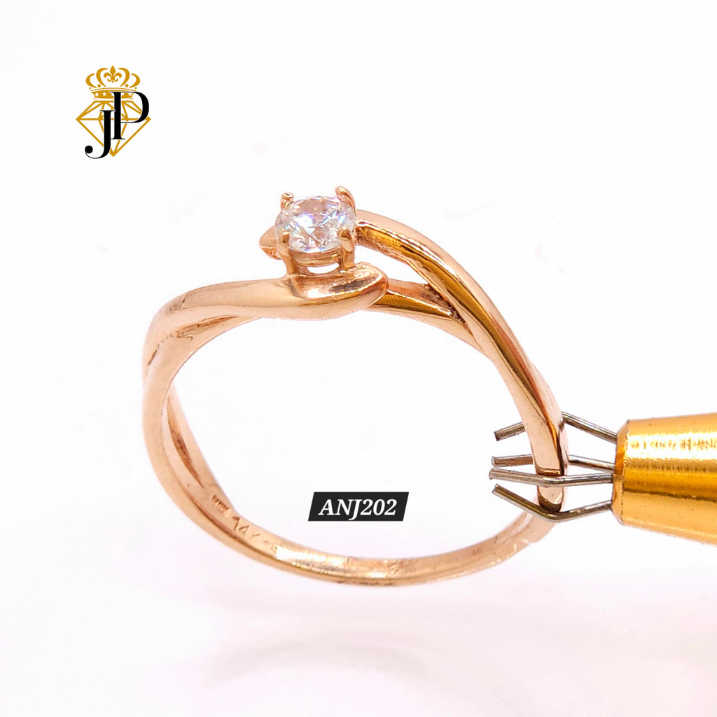 Anillo solitario. Oro rosa. ANJ202