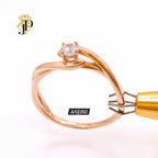 Anillo solitario. Oro rosa. ANJ202