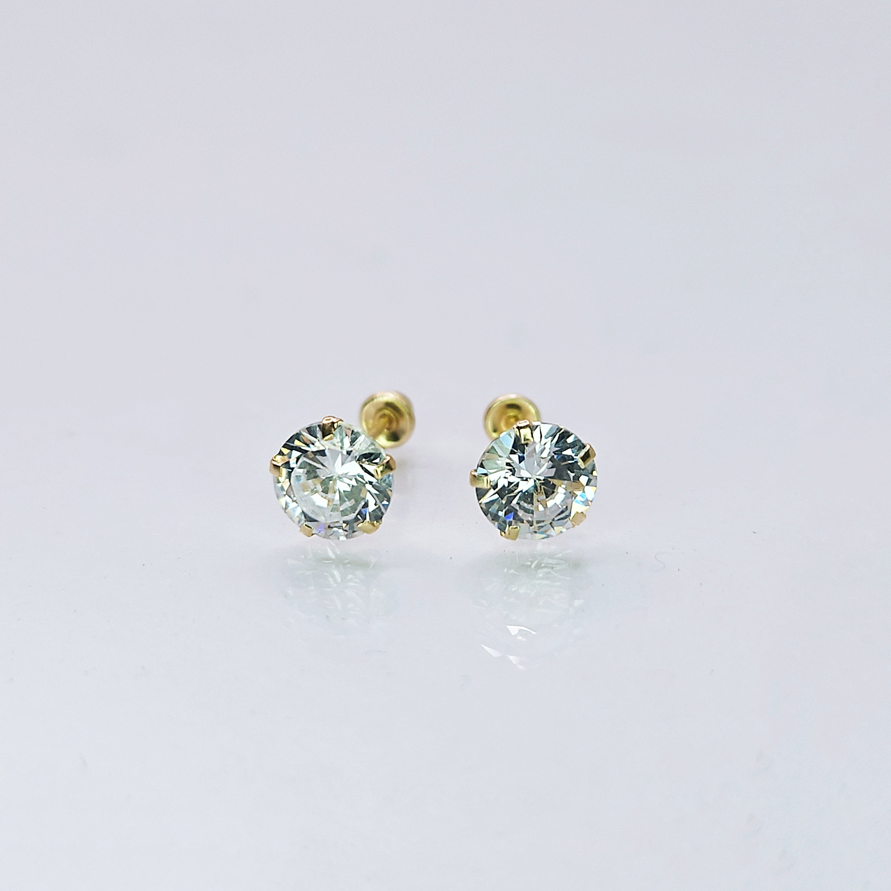 Aretes de oro. Zirconia BM104