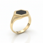 Anillo de oro. De Caballero, HEXAGONAL. ICA002