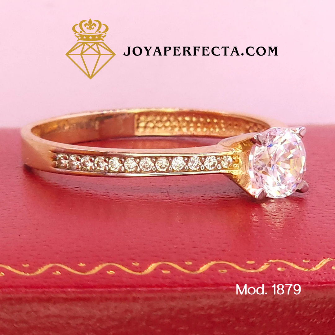 Anillo de oro. Vista en oro blanco. Mod 1879