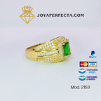 Anillo de oro. De Caballero, corte esmeralda. Mod. 2153