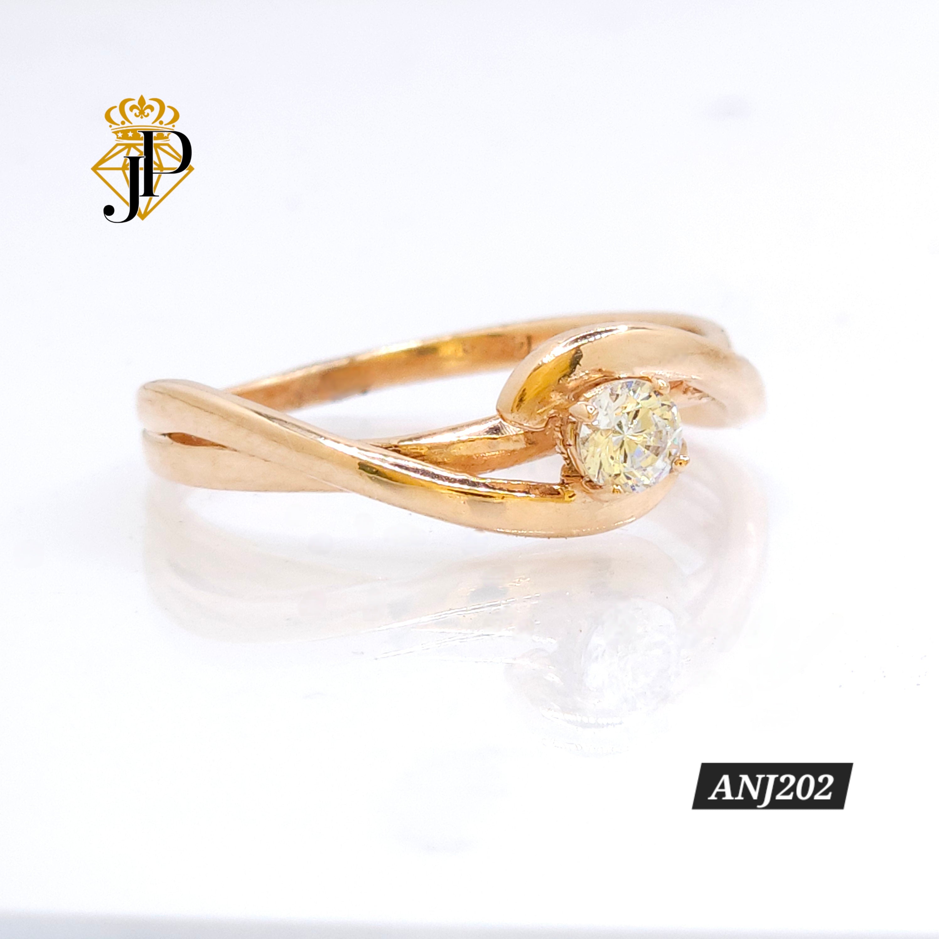 Anillo solitario. Oro rosa. ANJ202