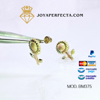 Aretes de oro. Girasol Mod. BM375