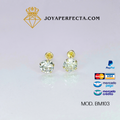 Aretes de oro. Zirconia BM103