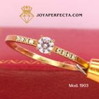 Anillo de oro. Zirconias laterales. Mod 1903