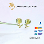 Aretes de oro. Girasol Mod. BM375