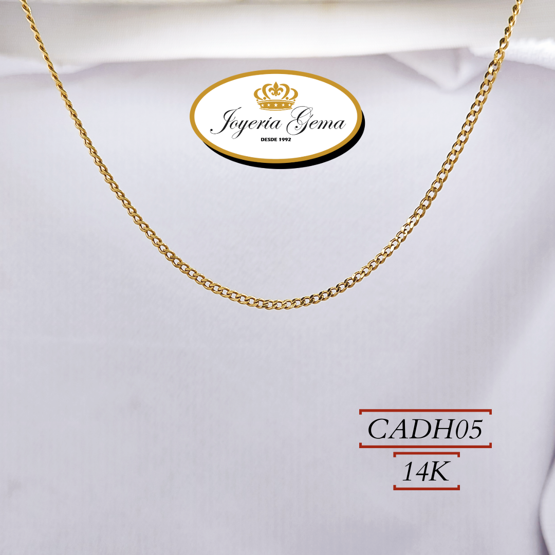 Cadena de oro 14k. CADH05. Eslabón barbado