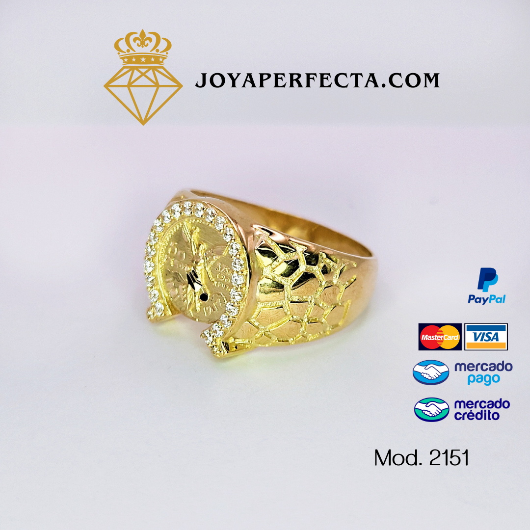 Anillo de oro. Herradura y diseño centenario. Mod 2151