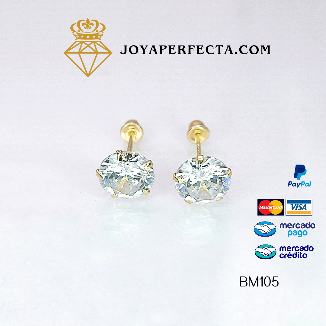 Aretes de oro. Zirconias BM105