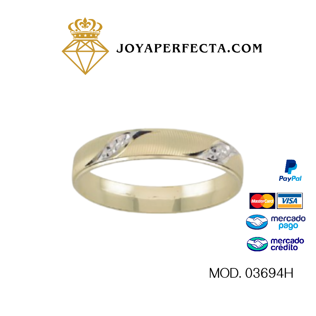 Argolla de Matrimonio 10k. Mod. 03694H