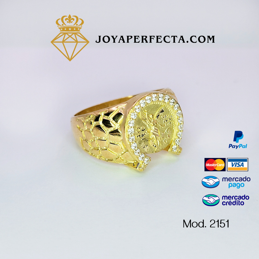Anillo de oro. Herradura y diseño centenario. Mod 2151